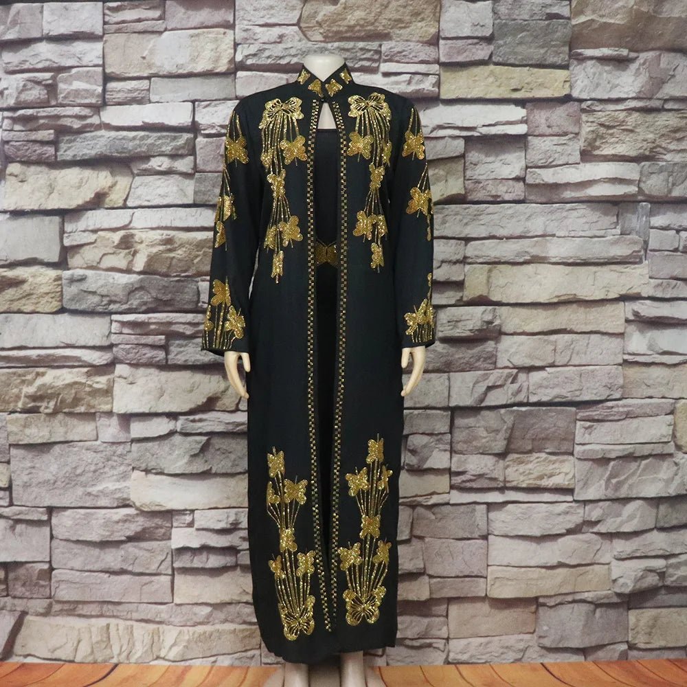 Women's Rhinestone African Suit Dress – Long Elegant Gown - Free Delivery Worldwide only at Flexi Africa