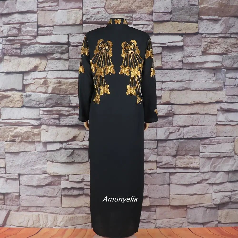Women's Rhinestone African Suit Dress – Long Elegant Gown - Free Delivery Worldwide only at Flexi Africa