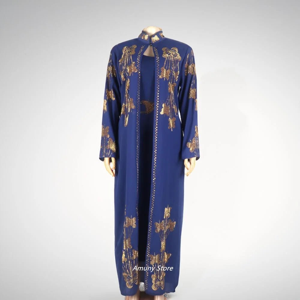 Women's Rhinestone African Suit Dress – Long Elegant Gown - Free Delivery Worldwide only at Flexi Africa