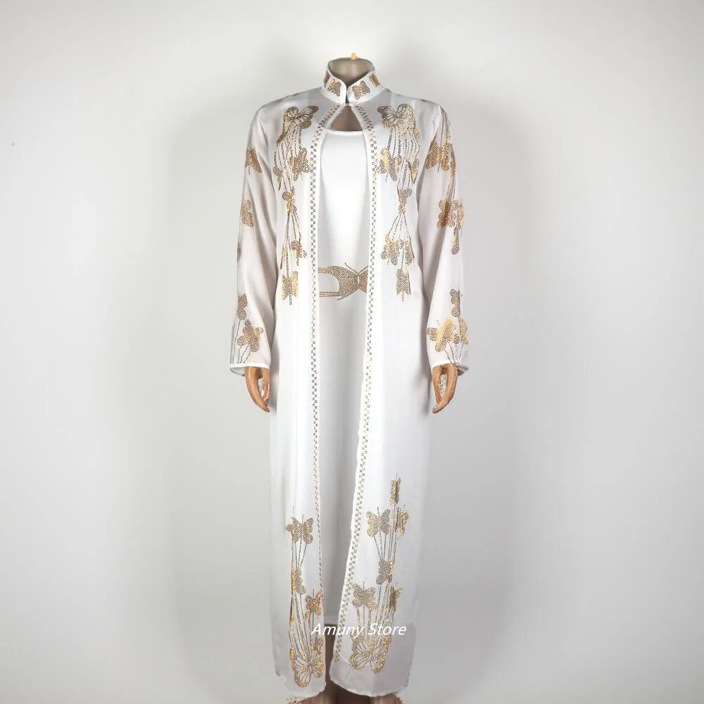 Women's Rhinestone African Suit Dress – Long Elegant Gown - Free Delivery Worldwide only at Flexi Africa