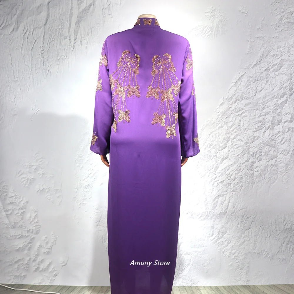 Women's Rhinestone African Suit Dress – Long Elegant Gown - Free Delivery Worldwide only at Flexi Africa