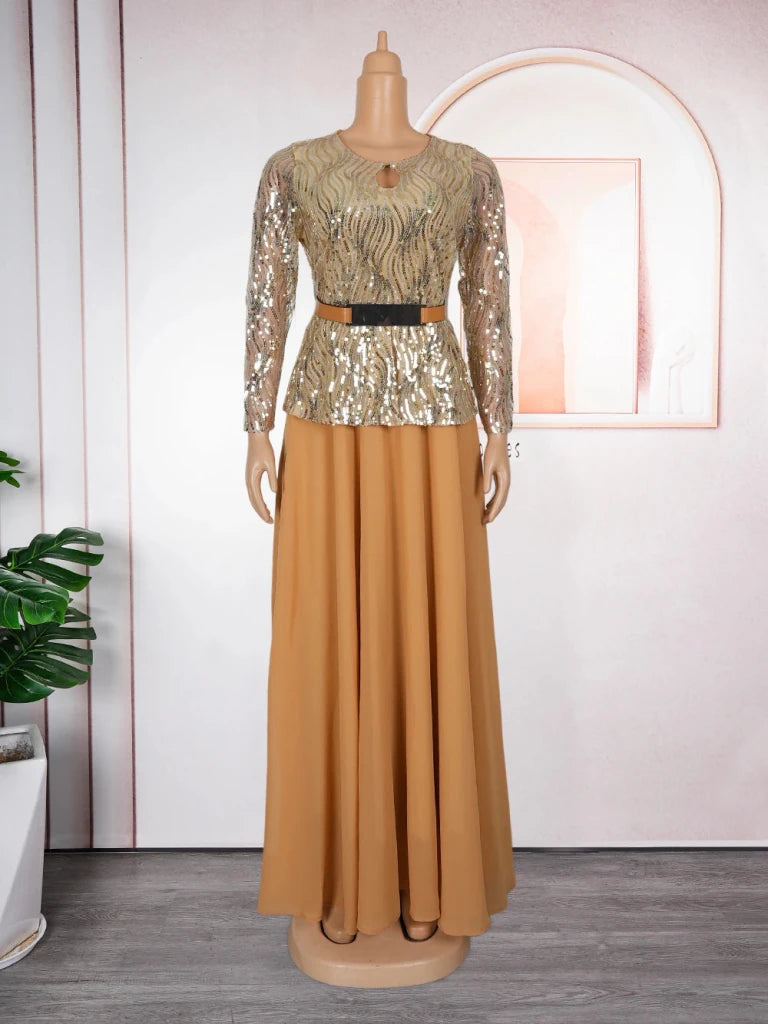 Women's Sequin-Detail African Occasion Gown - Free Delivery Worldwide only at Flexi Africa