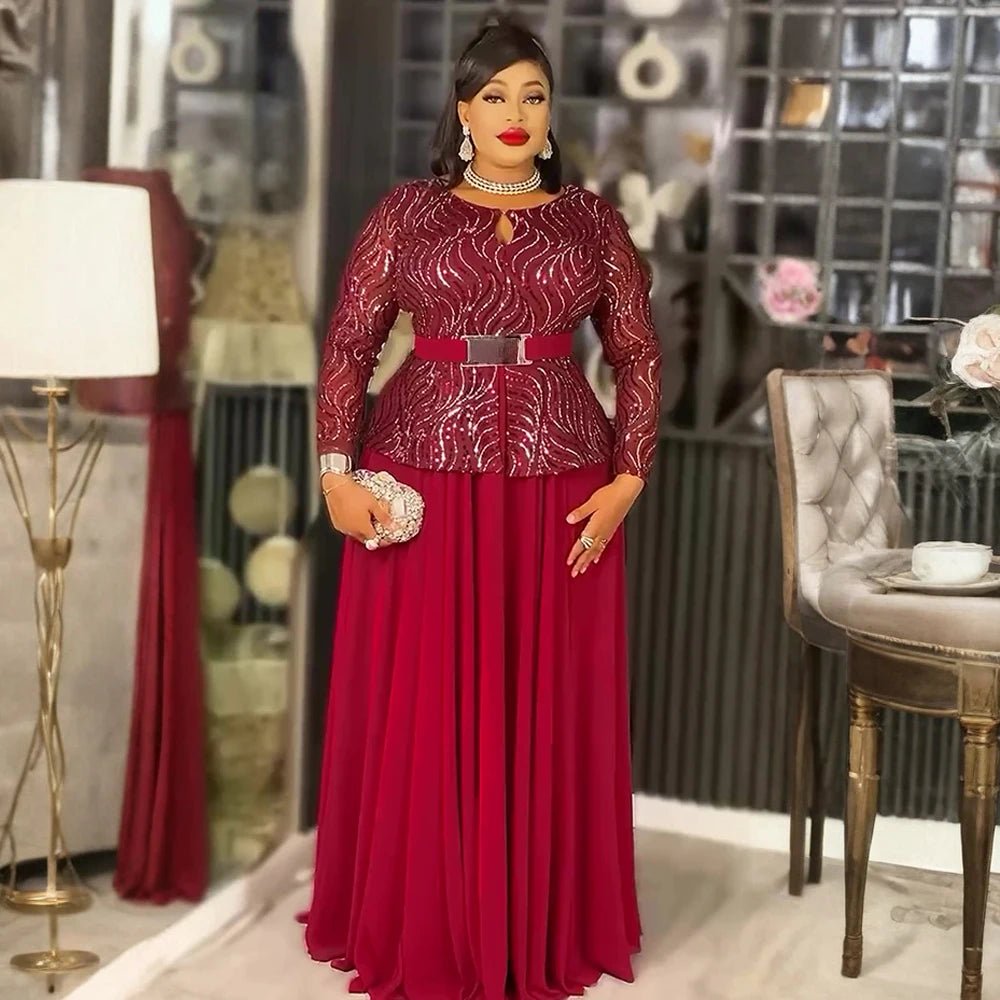 Women's Sequin-Detail African Occasion Gown - Free Delivery Worldwide only at Flexi Africa