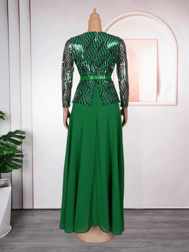 Women's Sequin-Detail African Occasion Gown - Free Delivery Worldwide only at Flexi Africa