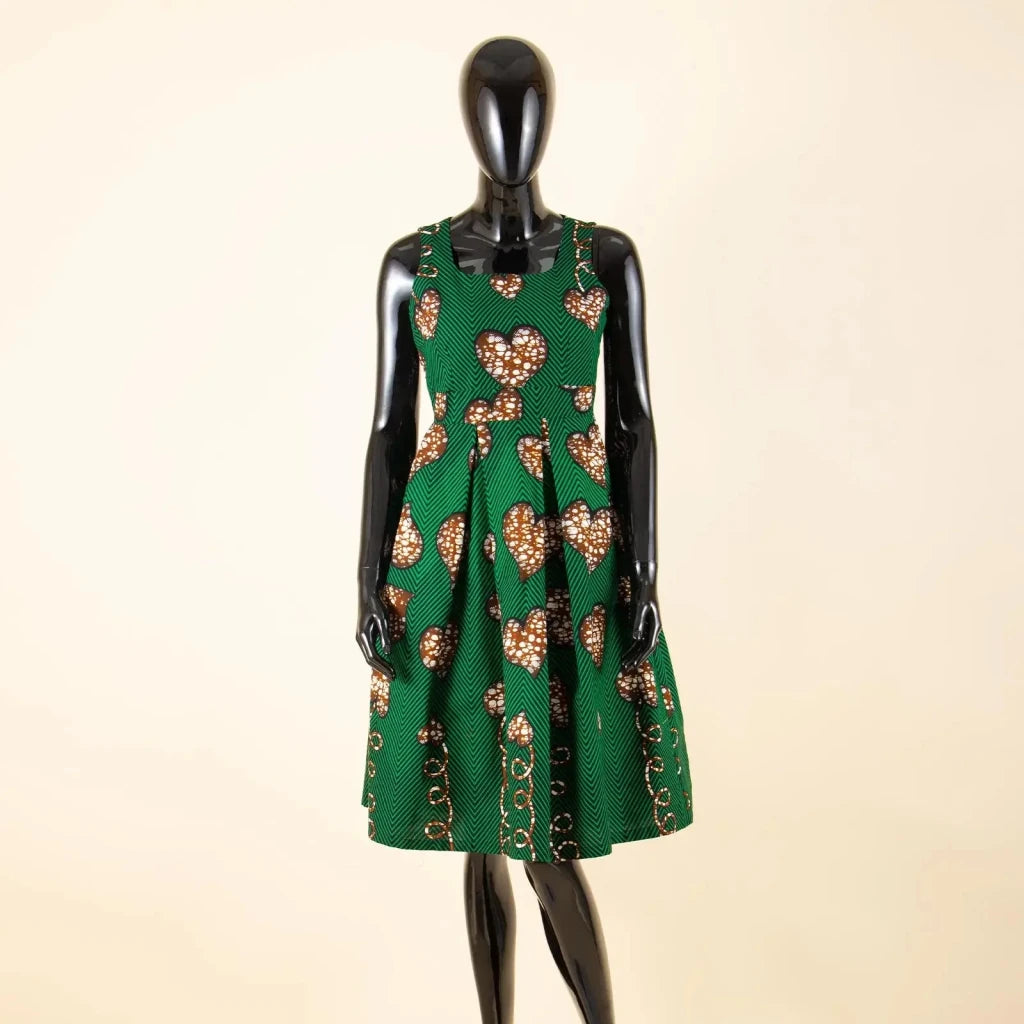 Women's Sleeveless African Print Cotton Midi Dress – product view 2