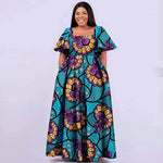 Women’s Straight Dress – Tailored Casual Short Sleeve Ankle - Length African Print Dress - Free Delivery Worldwide only at Flexi Africa