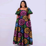 Women’s Straight Dress – Tailored Casual Short Sleeve Ankle - Length African Print Dress - Free Delivery Worldwide only at Flexi Africa