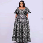 Women’s Straight Dress – Tailored Casual Short Sleeve Ankle - Length African Print Dress - Free Delivery Worldwide only at Flexi Africa