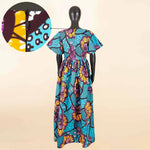 Women’s Straight Dress – Tailored Casual Short Sleeve Ankle - Length African Print Dress - Free Delivery Worldwide only at Flexi Africa