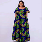 Women’s Straight Dress – Tailored Casual Short Sleeve Ankle - Length African Print Dress - Free Delivery Worldwide only at Flexi Africa