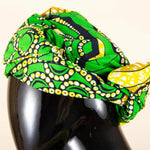 Women's V-Neck Ankara Patchwork Dress & Headscarf - Free Delivery Worldwide only at Flexi Africa