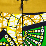 Women's V-Neck Ankara Patchwork Dress & Headscarf - Free Delivery Worldwide only at Flexi Africa