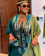 Women's V-Neck Boubou-Style Maxi Kaftan - Free Delivery Worldwide only at Flexi Africa