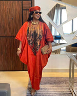 Women's V-Neck Boubou-Style Maxi Kaftan - Free Delivery Worldwide only at Flexi Africa