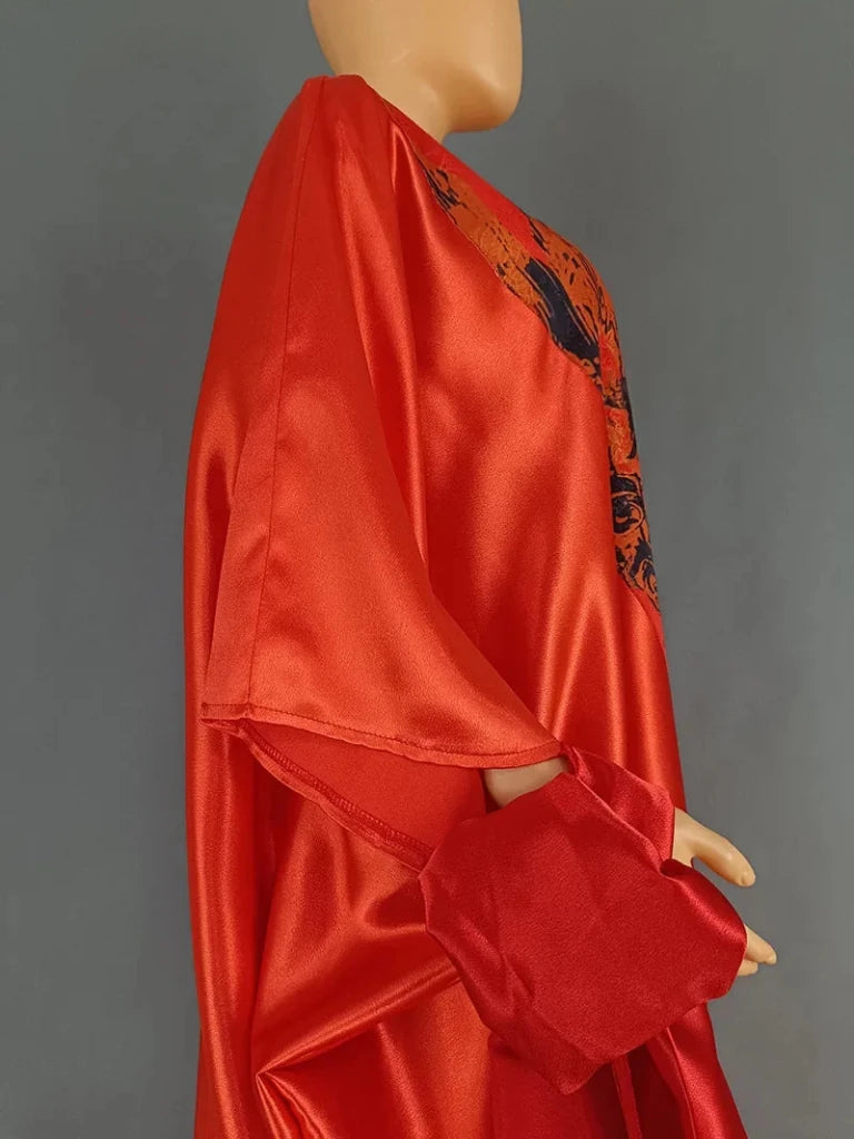 Women's V-Neck Boubou-Style Maxi Kaftan - Free Delivery Worldwide only at Flexi Africa