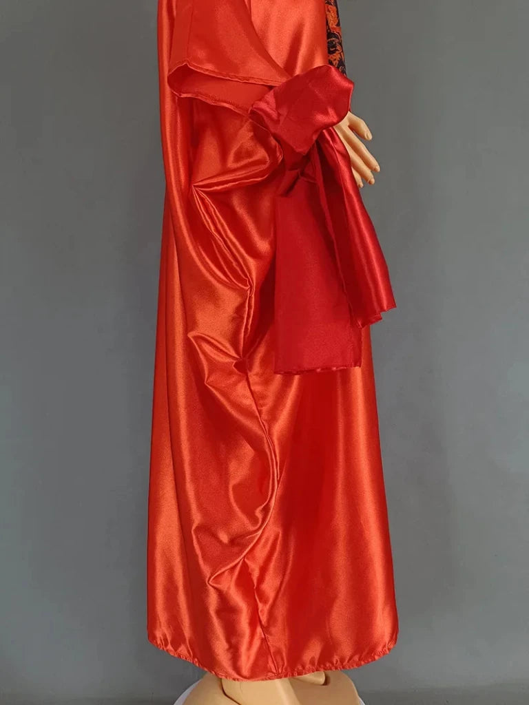 Women's V-Neck Boubou-Style Maxi Kaftan - Free Delivery Worldwide only at Flexi Africa