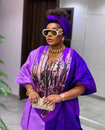 Women's V-Neck Boubou-Style Maxi Kaftan - Free Delivery Worldwide only at Flexi Africa