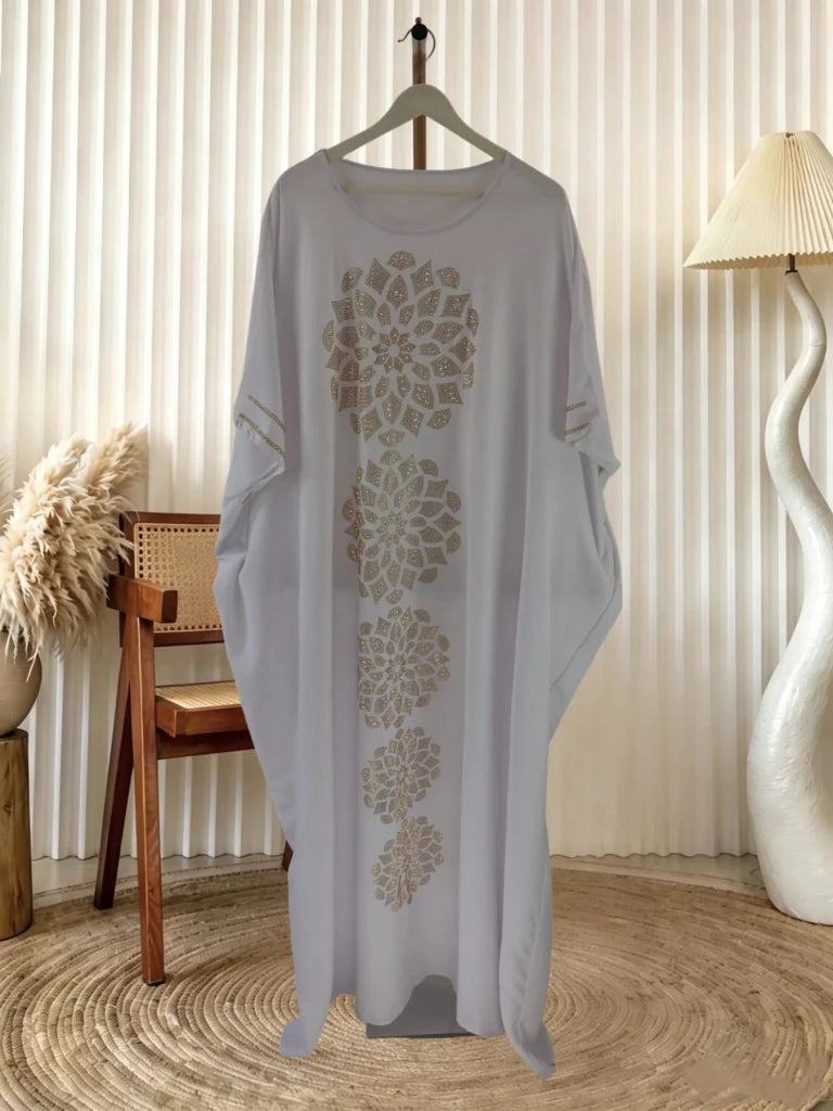 Women's White Abaya Dress with Matching Hijab - Free Delivery Worldwide only at Flexi Africa