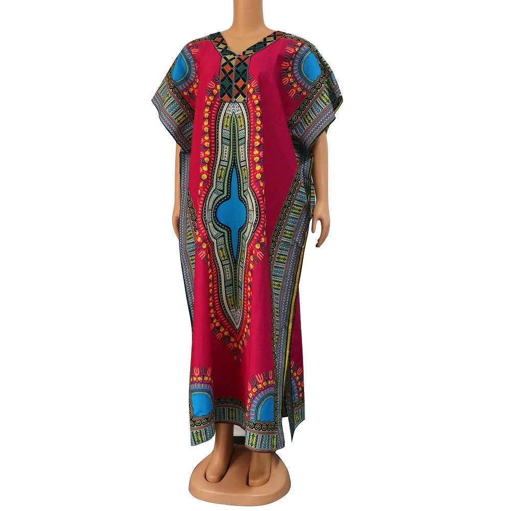 Stunning Dashikiage African Ladies Dress - 100% Cotton with Elegant African Print - Flexi Africa - Flexi Africa offers Free Delivery Worldwide - Vibrant African traditional clothing showcasing bold prints and intricate designs
