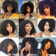 Bouncy Kinks: Glueless Afro Kinky Curly Bob Wig with Bangs - Full Machine Made - Brazilian Remy Human Hair - Short Length - Perfect for Black Women