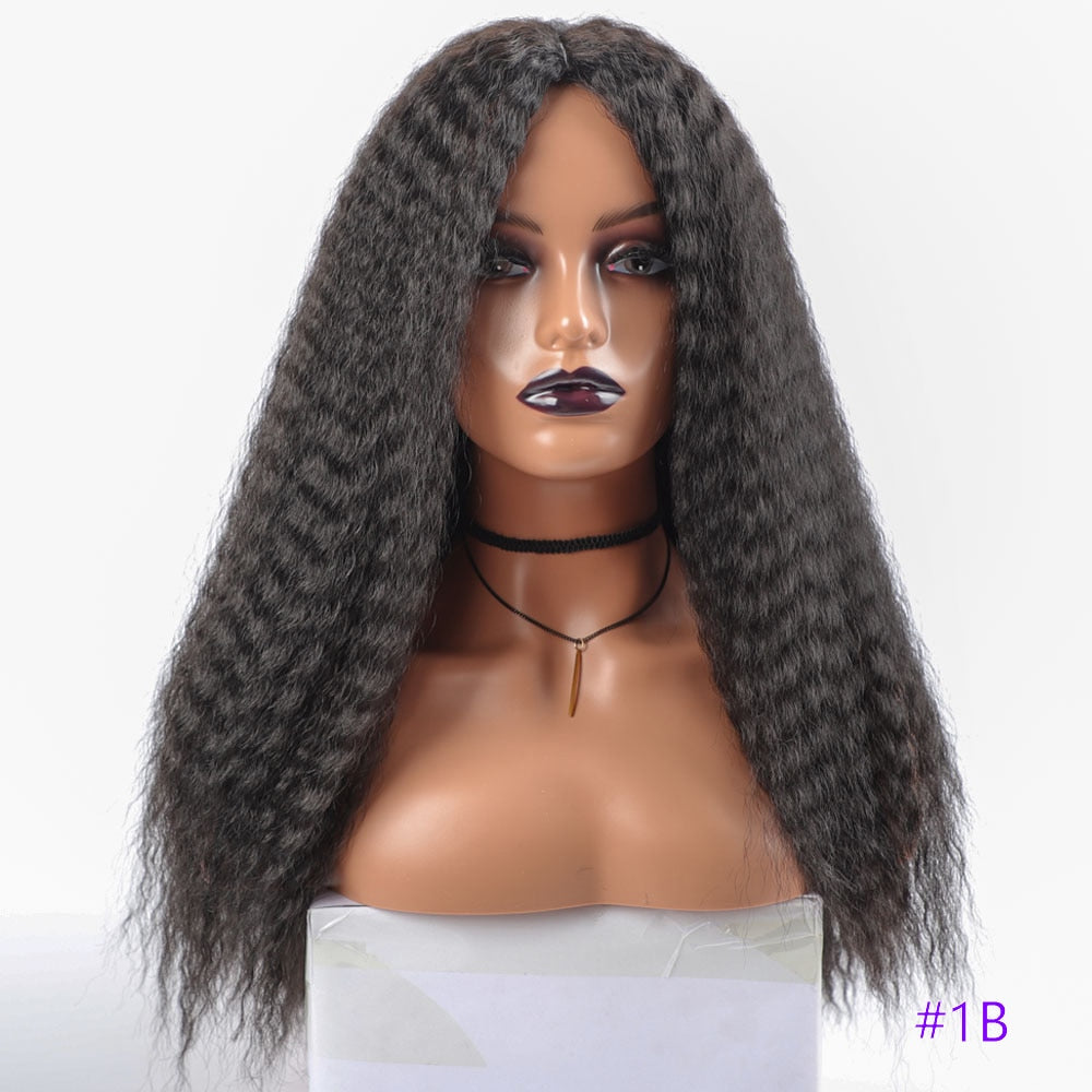 Versatile Long Kinky Curly Synthetic Wigs for Black Women - Flexi Africa - Flexi Africa offers Free Delivery Worldwide - Vibrant African traditional clothing showcasing bold prints and intricate designs