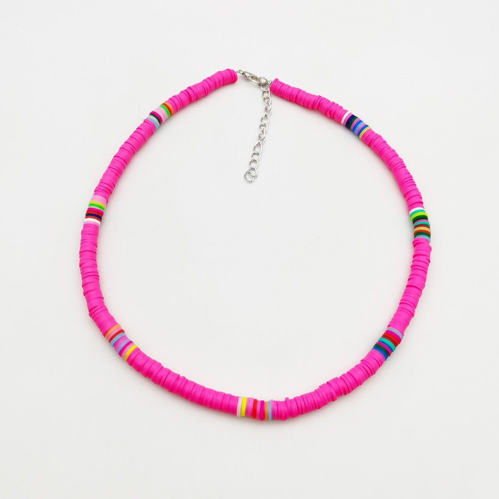 Rainbow Choker Women Necklace Handmade Multi Strand African Style Bead Beach Necklace Summer Jewelry - Flexi Africa - Flexi Africa offers Free Delivery Worldwide - Vibrant African traditional clothing showcasing bold prints and intricate designs