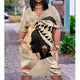 Sexy Girl Midi African Dresses Women Bohemian 3D Evening Dress Female Slim Gothic Womens Fashion Party Dress Street V-Neck Knee