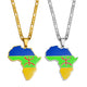 Anniyo Africa Map Berbers Pendant Necklaces African Berber Jewelry for Women Men