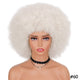 Short Fluffy Afro Kinky Curly Wig with Bangs: Synthetic Ombre Glueless Wig in Natural Brown, Black, and Pink Shades for Black Women's Cosplay and Fashion Needs