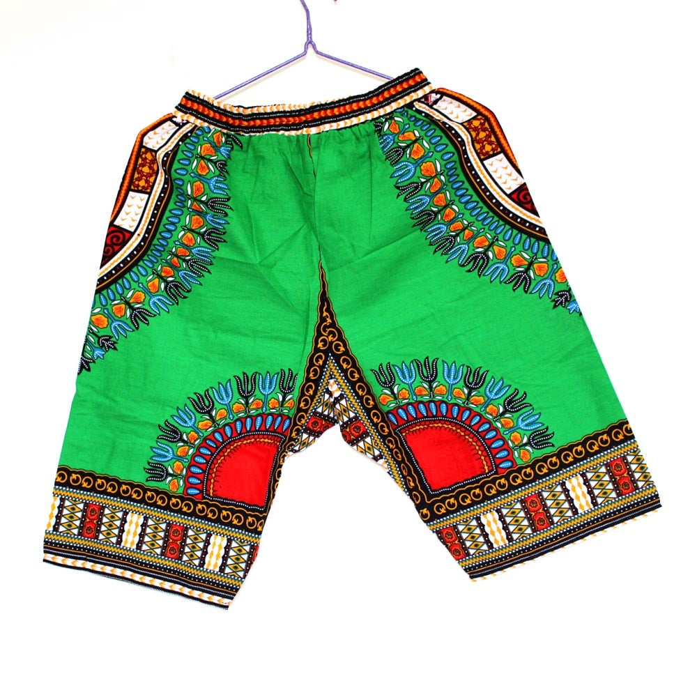 Colorful and Comfy: 100% Cotton African Dashiki Short Pants for Casual and Stylish Wear - Flexi Africa - Flexi Africa offers Free Delivery Worldwide - Vibrant African traditional clothing showcasing bold prints and intricate designs