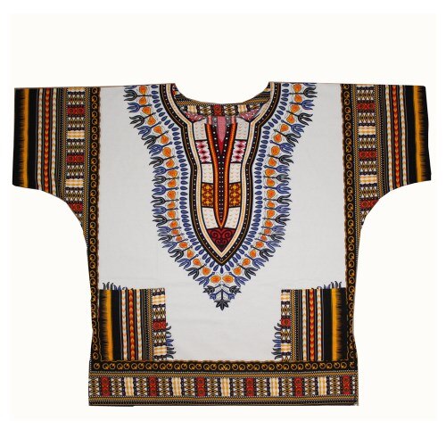 100% Cotton African Print Dashiki Unisex Clothing Bold and Colorful Loose T-shirts - Flexi Africa - Flexi Africa offers Free Delivery Worldwide - Vibrant African traditional clothing showcasing bold prints and intricate designs