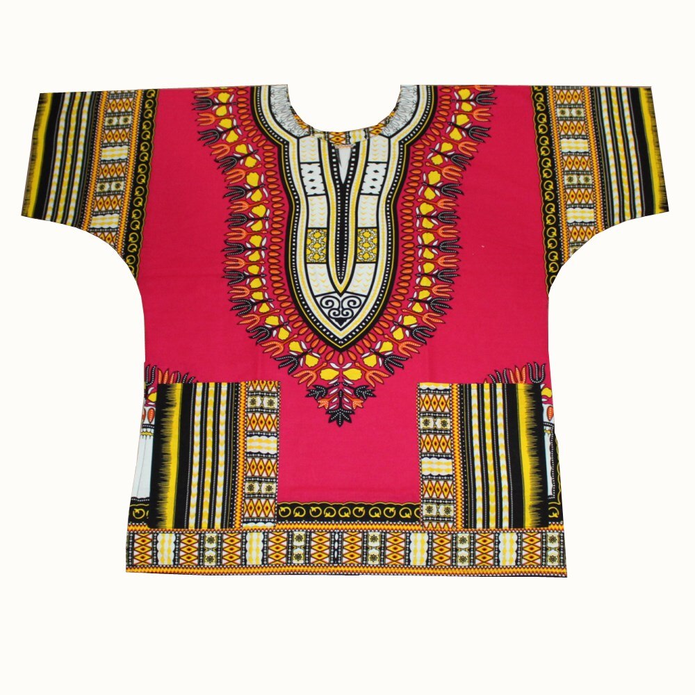 100% Cotton African Print Dashiki Unisex Clothing Bold and Colorful Loose T-shirts - Flexi Africa - Flexi Africa offers Free Delivery Worldwide - Vibrant African traditional clothing showcasing bold prints and intricate designs
