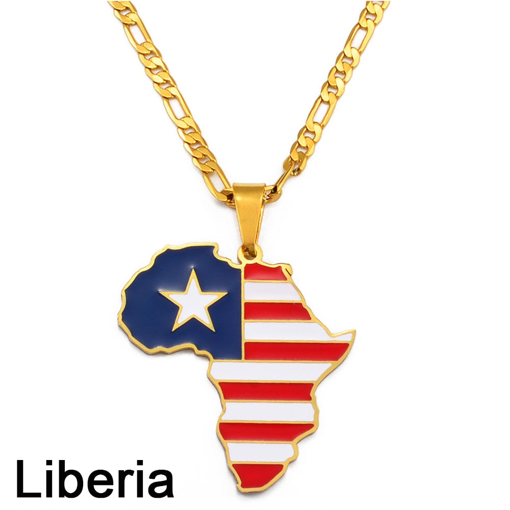 Showcase Your African Roots with Our Hip-hop Africa Map Pendant Necklace - Flexi Africa - Flexi Africa offers Free Delivery Worldwide - Vibrant African traditional clothing showcasing bold prints and intricate designs