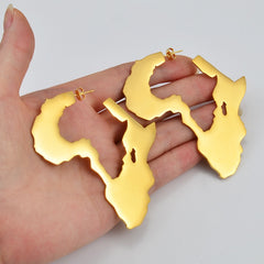 African Map Big Earrings Wedding Stud - Flexi Africa - Flexi Africa offers Free Delivery Worldwide - Vibrant African traditional clothing showcasing bold prints and intricate designs