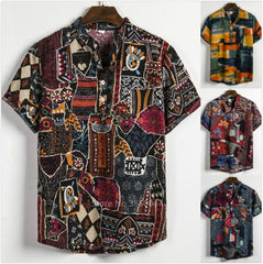 Stylish African Dashiki Print Dress Shirt for Men: Casual Streetwear with Ethnic Flair - Flexi Africa - Flexi Africa offers Free Delivery Worldwide - Vibrant African traditional clothing showcasing bold prints and intricate designs