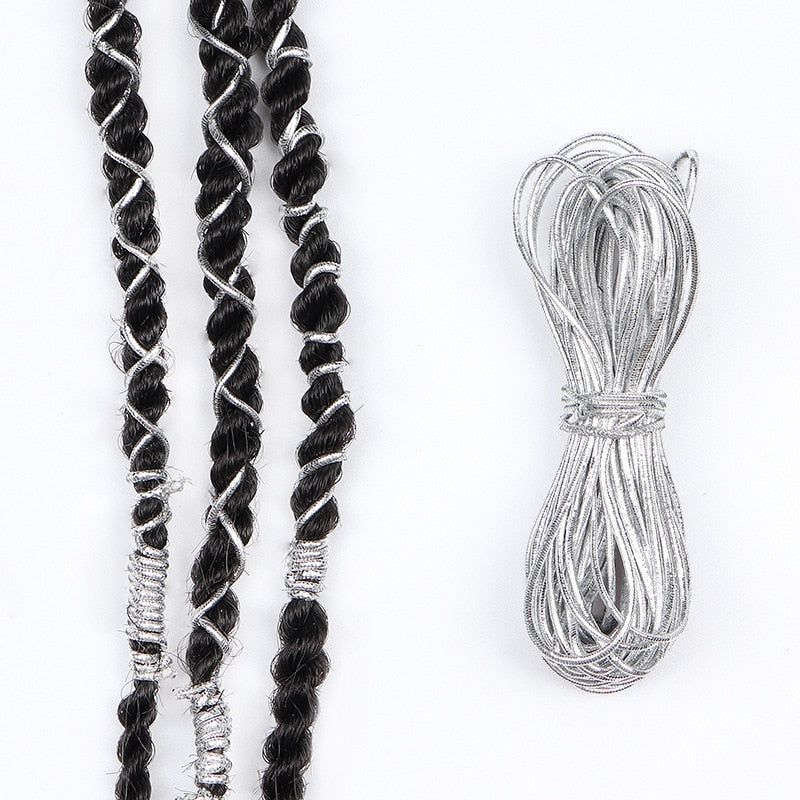 Gold Braids Braiding Hair Styling Thin Shimmer Stretchable Strings 5 Strands African Braid Braided Elastic Cord - Flexi Africa - Flexi Africa offers Free Delivery Worldwide - Vibrant African traditional clothing showcasing bold prints and intricate designs