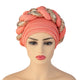 Turbans for Women 56-58cm Pleated Beanie Headwrap African Hat Arab Wrap Muslim Scarf Hijabs Hair Aso Oke Auto Gele Readymade to Wear