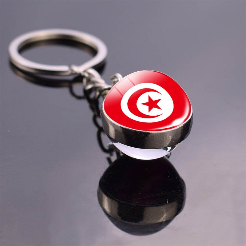 Exquisite Glass Ball Keychains Featuring Designs Inspired by North African Nations - Flexi Africa - Flexi Africa offers Free Delivery Worldwide - Vibrant African traditional clothing showcasing bold prints and intricate designs