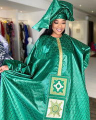 Elegant African Embroidered Dress for Women: Stylish Plus Size Clothing - Flexi Africa - Flexi Africa offers Free Delivery Worldwide - Vibrant African traditional clothing showcasing bold prints and intricate designs