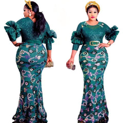 Plus Size African Party Long Dresses for Women New Dashiki Ankara Sequin Evening Gowns Turkey Outfits Robe Africa Clothing - Flexi Africa - Flexi Africa offers Free Delivery Worldwide - Vibrant African traditional clothing showcasing bold prints and intricate designs