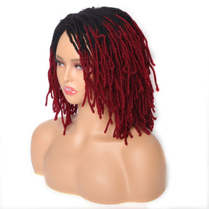10" Braided Wigs Afro Bob Wig Synthetic DreadLock Wigs For Black Woman Short Curly Ends Cosplay Yun Rong Hair