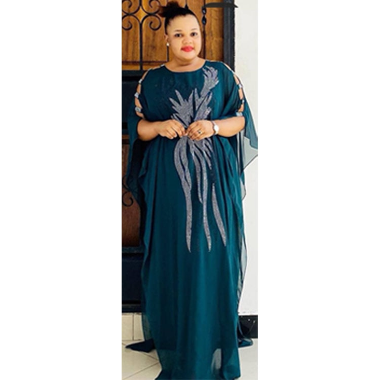 Step into Elegance with our Luxurious Crystal Embroidered African Dress: Perfect for Evening Wear and Special Occasions - Flexi Africa - Flexi Africa offers Free Delivery Worldwide - Vibrant African traditional clothing showcasing bold prints and intricate designs