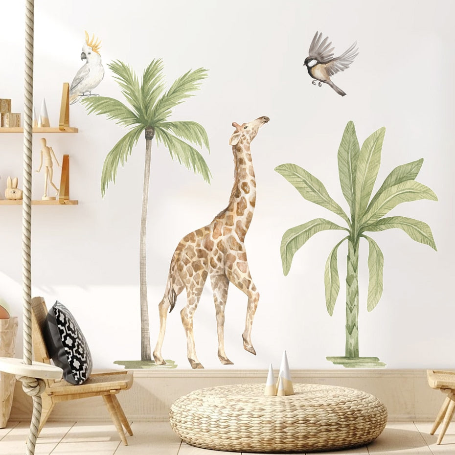 Boho Safari Adventure Watercolor Wall Sticker Set - Flexi Africa - Flexi Africa offers Free Delivery Worldwide - Vibrant African traditional clothing showcasing bold prints and intricate designs