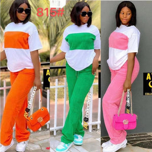 Upgrade Your Style with our 2-Piece Dashiki African Clothes Set, Perfect for Summer and Autumn - Short Sleeve Top and Pants Suit for Party and Matching Sets for Women