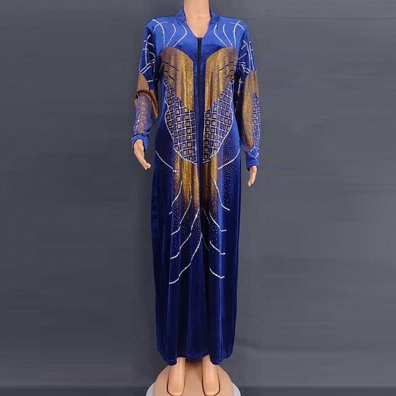Women Velvet Spring Stripe Africa Clothing - Flexi Africa - Flexi Africa offers Free Delivery Worldwide - Vibrant African traditional clothing showcasing bold prints and intricate designs