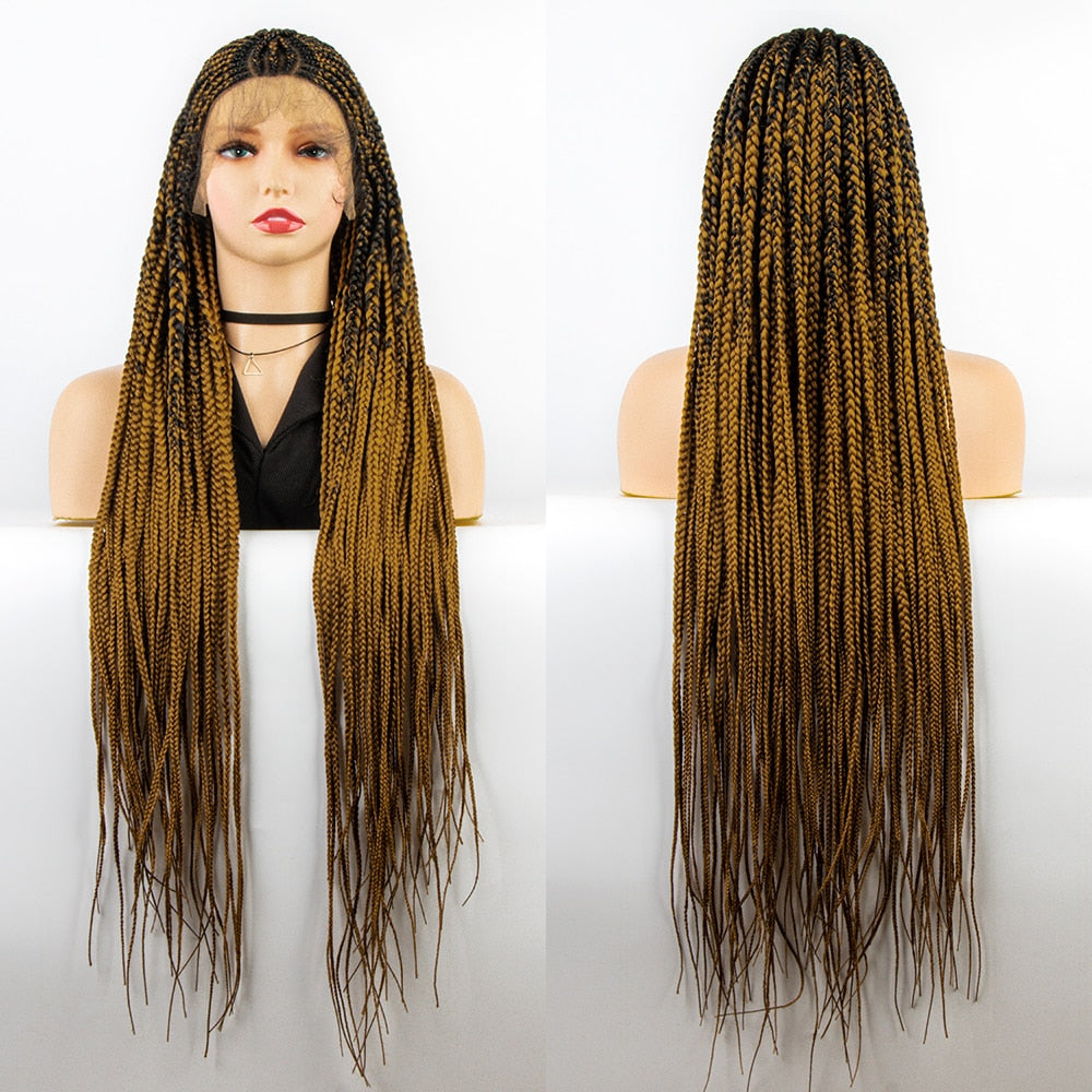 Get a Stunning Braided Look with Our 34 Inch Braided Full Lace Wig - Perfect for Any Occasion - Flexi Africa - Flexi Africa offers Free Delivery Worldwide - Vibrant African traditional clothing showcasing bold prints and intricate designs
