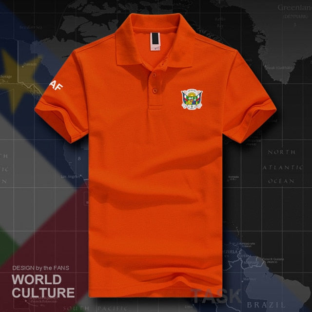 Stay Cool and Stylish with Centrafrique CAF Polo Shirts - Breathable Cotton for Maximum Comfort - Flexi Africa - Flexi Africa offers Free Delivery Worldwide - Vibrant African traditional clothing showcasing bold prints and intricate designs