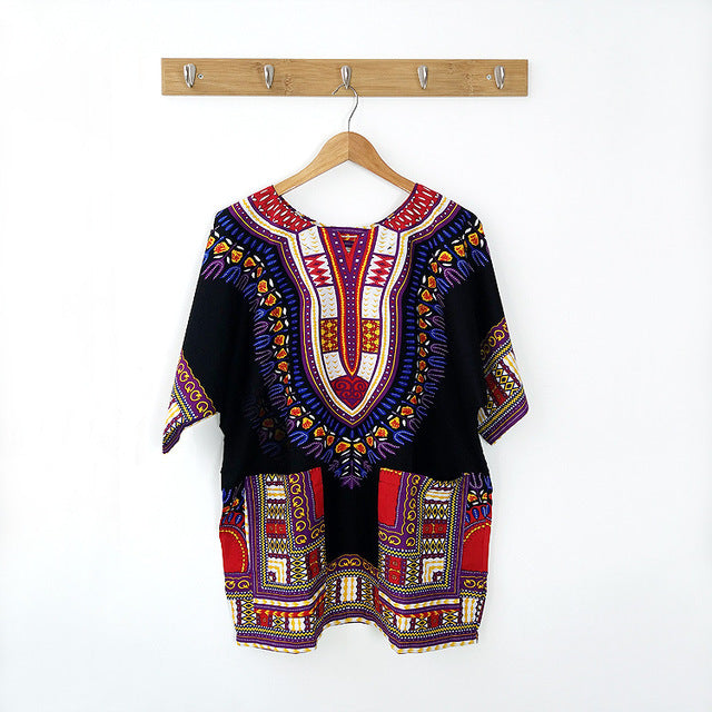 African Traditional Print Cotton Dashiki T-shirts Fashion Clothing - Flexi Africa - Flexi Africa offers Free Delivery Worldwide - Vibrant African traditional clothing showcasing bold prints and intricate designs