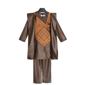 Shop Boys African Clothes Polyester Cotton Embroidery Dashiki Agbada Children Robe Shirt Pants 3PCS Set International Worldwide Express Delivery at Flexi Africa!