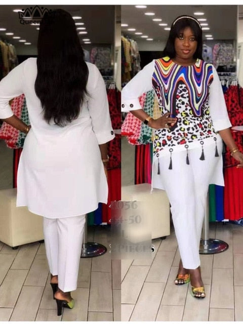 Contemporary Elegance: Traditional African Dashiki 2PC Fashion in Multi Colors - Flexi Africa offers Free Delivery Worldwide